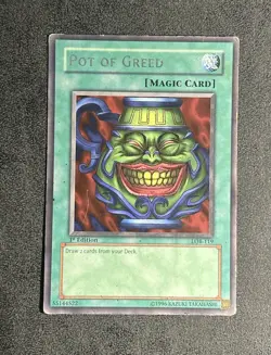 Yugioh 1st Edition Pot of Greed LOB-119 the Legend of Blue-Eyes White Dragon - Image 1