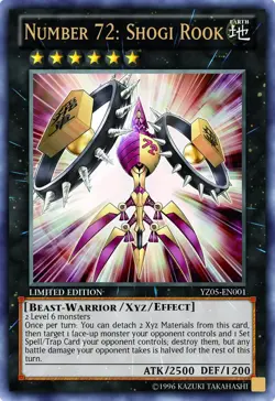 Number 72: Shogi Rook - YZ05-EN001 - Ultra Rare - Limited Edition LP Yugioh ZEXA - Image 1