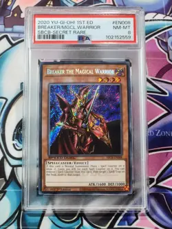 YUGIOH Breaker The Magical Warrior SBCB-EN008 Secret Rare 1st Edition PSA 8 - Image 1