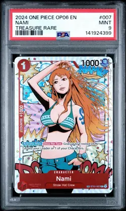 PSA 9 2024 ONE PIECE OP06 WINGS OF THE CAPTAIN #007 NAMI TREASURE RARE - Image 1