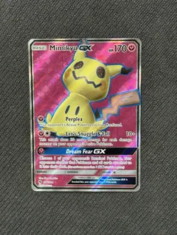 NM Mimikyu GX 206/214 Lost Thunder Full Art Holo Pokemon Card - Image 1