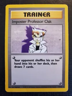 Pokemon TCG Imposter Professor Oak Trainer Card 073/102 Base Set LP Excellent - Image 1