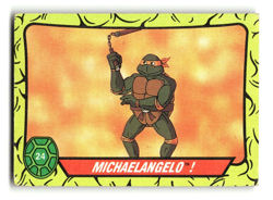 1989 TMNT Topps Presents Trading Card Michaelangelo #24 - Image 1