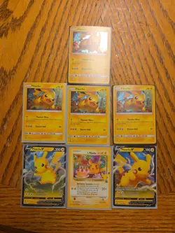 Pokemon TCG 7 Card Pikachu Lot - Image 1