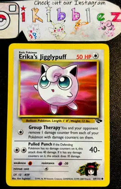 Erika's Jigglypuff 69/132 LP Gym Challenge Pokemon Card! - Image 1