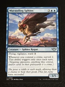 MTG Outlaws of Thunder Junction Marauding Sphinx 0056 NM - Image 1