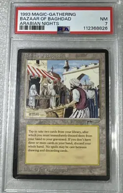 Magic: The Gathering ~ BAZAAR OF BAGHDAD ~ Arabian Nights ~ PSA 7 / NM - Image 1