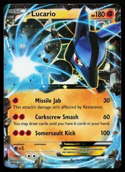 Lucario EX 54/111 Holo XY Furious Fists Pokemon Card - Image 1