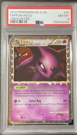 2013 POKEMON UNDAUNTED ESPEON PRIME #81 ULTRA RARE PSA 8 NM #114804981 - Image 1