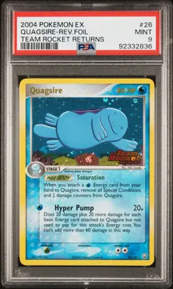 2004 POKEMON EX TEAM ROCKET RETURNS QUAGSIRE #26 REVERSE PSA 9 MINT - Image 1