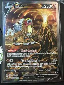 Entei V GG36/GG70, Crown Zenith Galarian Gallery Holo Ultra Rare Pokemon TCG NM - Image 1