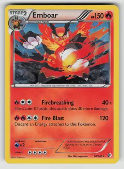 Emboar 26/149 Holo Rare Boundaries Crossed Pokemon Holo LP - Image 1