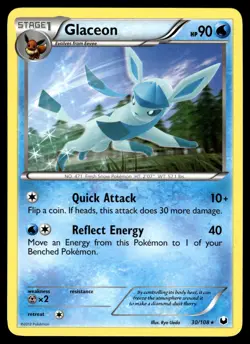 Glaceon 30/108 Rare Dark Explorers Pokemon LP - Image 1
