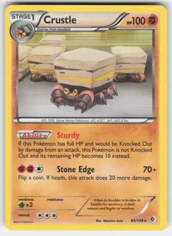 Crustle 85/149 Holo Rare Boundaries Crossed Pokemon Holo LP - Image 1