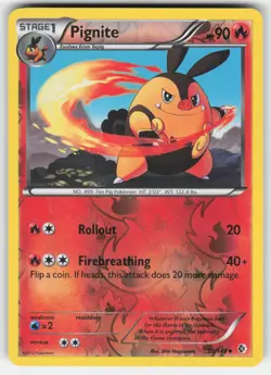 Pignite 25/149 Uncommon Boundaries Crossed Pokemon Reverse Holo LP - Image 1