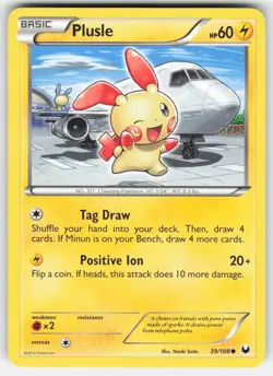 Plusle 39/108 Common Dark Explorers Pokemon LP - Image 1