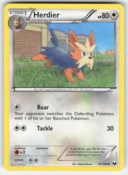 Herdier 87/108 Uncommon Dark Explorers Pokemon NM - Image 1