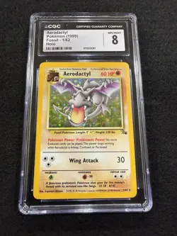 Pokemon Aerodactyl Holo 1/62 from Fossil Unlimited in a CGC 8 ! - Image 1