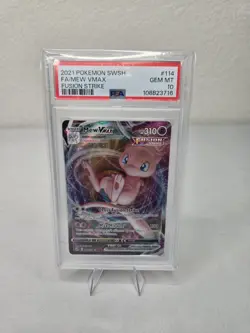 Pokemon Mew VMAX Fusion Strike Full Art #114 PSA 10 Gem Mint - Image 1