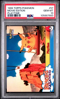 1999 TOPPS POKEMON THE MOVIE EDT PLAYTIME #57 MOVIE EDITION PSA 10 - Image 1