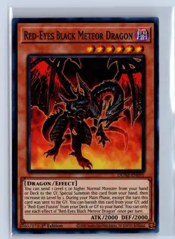 Yugioh: Duelist Nexus Red-Eyes Black Meteor Dragon #DUNE-EN095 SR,1st Ed - Image 1