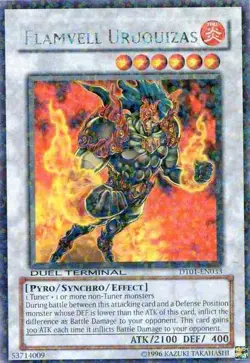 Yugioh! LP Flamvell Uruquizas - DT01-EN033 - Rare - Duel Terminal Lightly Played - Image 1