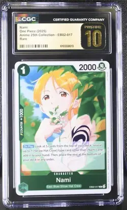 2025 One Piece Nami EB02-017 Extra Booster: Anime 25th Foil CGC PRISTINE 10 - Image 1