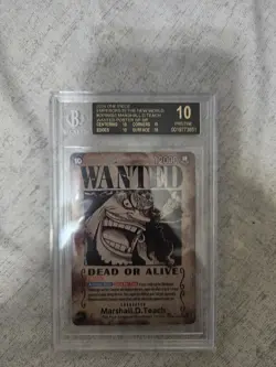One Piece Marshall D. Teach Wanted Beckett Graded Black Label - Image 1