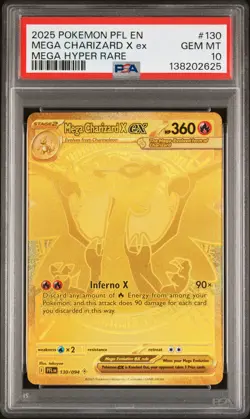2025 POKEMON PFL EN-PHANTASMAL FLAMES MEGA HYPER RARE MEGA CHARIZARD X EX PSA 10 - Image 1