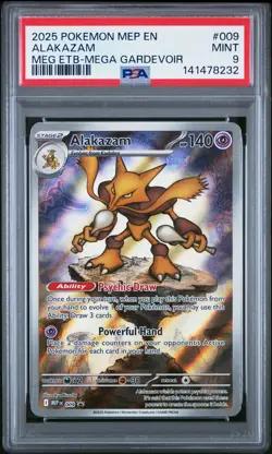 2025 POKEMON MEP EN-ME BLACK STAR PROMO #009 ALAKAZAM PSA 9 - Image 1