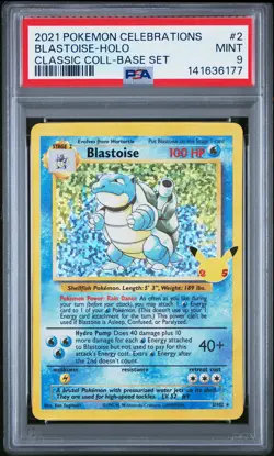 2021 POKEMON CELEBRATIONS CLASSIC COLL #2 BLASTOISE-HOLO PSA 9 - Image 1