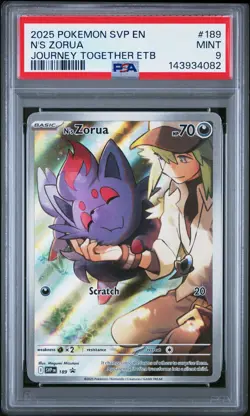 2025 POKEMON SVP EN-SV BLACK STAR PROMO #189 N'S ZORUA PSA 9 - Image 1