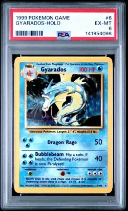 1999 POKEMON GAME #6 GYARADOS-HOLO PSA 6 - Image 1