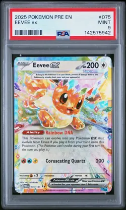 2025 POKEMON PRE EN-PRISMATIC EVOLUTIONS #075 EEVEE EX PSA 9 - Image 1