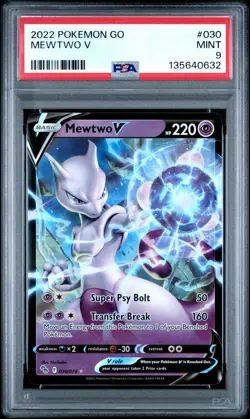 2022 POKEMON GO #030 MEWTWO V PSA 9 - Image 1