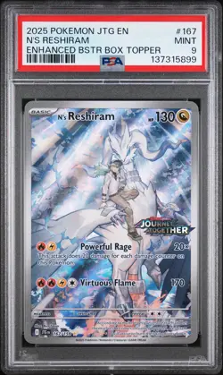 2025 POKEMON JTG EN-JOURNEY TOGETHER #167 N'S RESHIRAM PSA 9 - Image 1