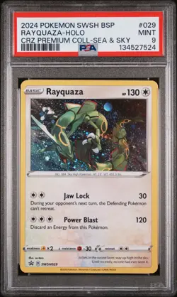 2024 POKEMON SWSH BLACK STAR PROMO #029 RAYQUAZA-HOLO PSA 9 - Image 1
