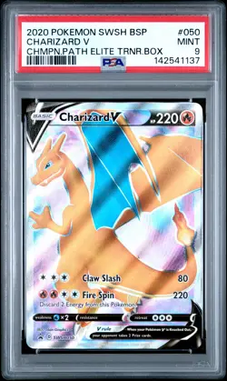 2020 POKEMON SWSH BLACK STAR PROMO #050 CHARIZARD V PSA 9 - Image 1