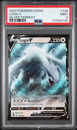 2022 POKEMON SWORD & SHIELD SILVER TEMPEST #138 LUGIA V PSA 9 - Image 1