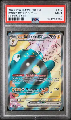 2025 POKEMON JTG EN-JOURNEY TOGETHER ULTRA RARE #172 IONO'S BELLIBOLT EX PSA 9 - Image 1