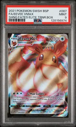 2021 POKEMON SWSH BLACK STAR PROMO #087 FULL ART/EEVEE VMAX PSA 9 - Image 1