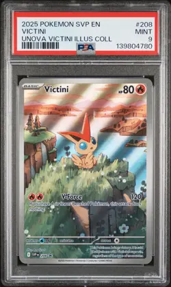 2025 POKEMON SVP EN-SV BLACK STAR PROMO #208 VICTINI PSA 9 - Image 1