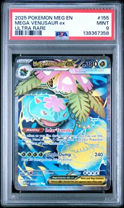 2025 POKEMON MEG EN-MEGA EVOLUTION ULTRA RARE #155 MEGA VENUSAUR EX PSA 9 - Image 1