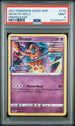 2021 POKEMON SWSH BLACK STAR PROMO PRERELEASE #170 DEOXYS-HOLO PSA 9 - Image 1