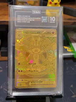Pokemon 2025 Mega Lucario ex 188 Gold Hyper Rare Mega Evolution TAG 10 - Image 1