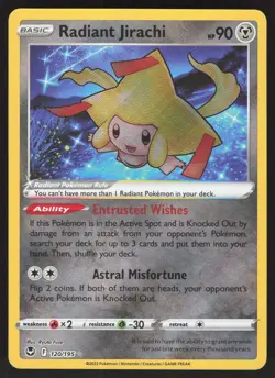 Radiant Jirachi 120/195 Pokemon TCG Silver Tempest NM - Image 1