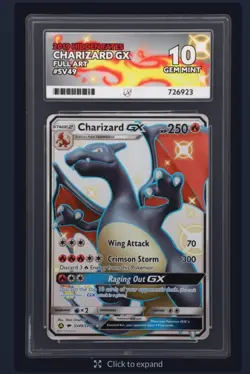 Pokemon TCG Charizard GX Hidden Fates Holo Ace 10 SV49/SV94 Perfect Subgrade 😍 - Image 2