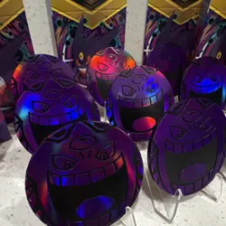 Pokemon Mega Gengar Battle Deck x9 & Plastic Lot of 9 Purple Black Gengar Coins - Image 2