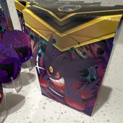 Pokemon Mega Gengar Battle Deck x9 & Plastic Lot of 9 Purple Black Gengar Coins - Image 4
