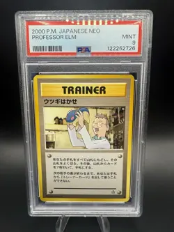 2000 PM Japanese Neo Professor Elm PSA 9 Mint Pokemon Vintage - Image 1